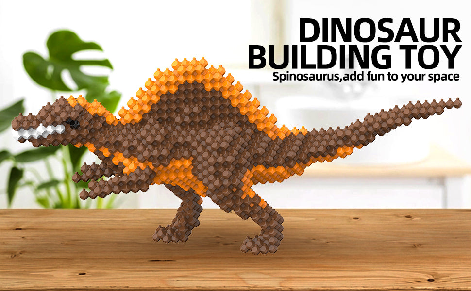 KADELE Fun Dinosaur Building Set 418PCS, Spinosaurus Creative Educational Toys Boys Girls 8+, Animal Figures Building Kit Model Jurassic Dino Blocks Toy Dispaly Present for Kids & Adults