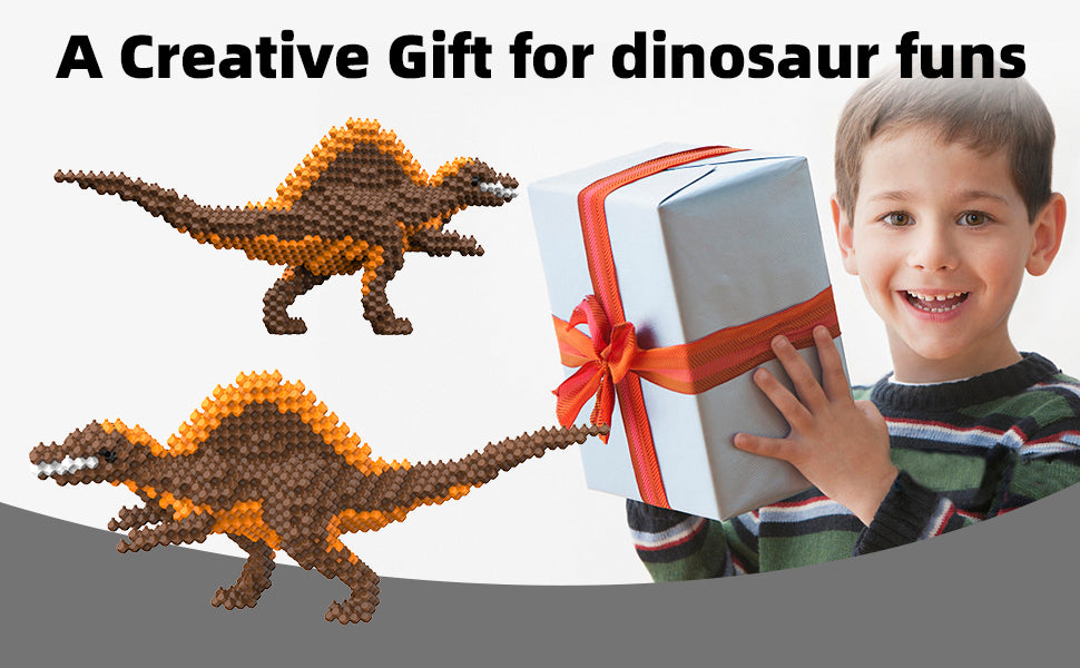 KADELE Fun Dinosaur Building Set 418PCS, Spinosaurus Creative Educational Toys Boys Girls 8+, Animal Figures Building Kit Model Jurassic Dino Blocks Toy Dispaly Present for Kids & Adults