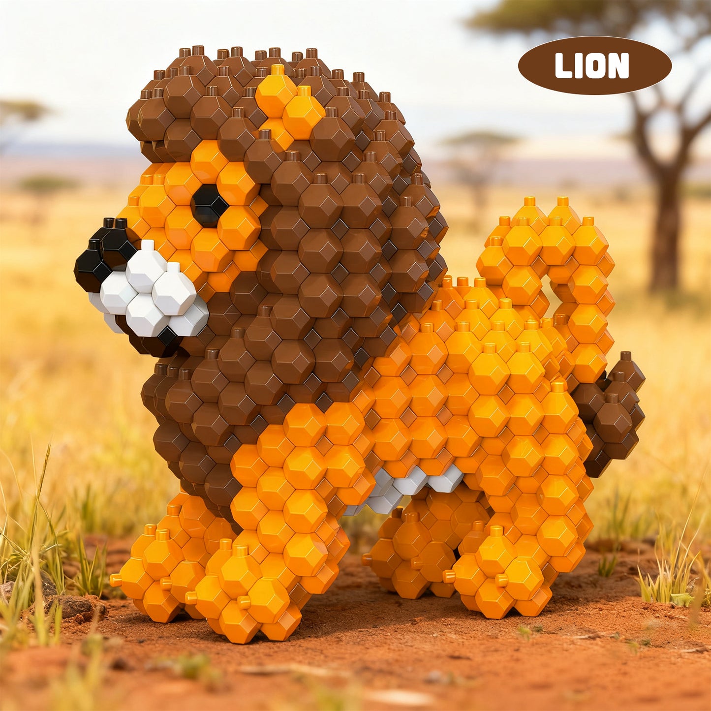 KADELE Lion Building Animal Sets, Extremely Challenging STEM Building Blocks Decor for Adults Kids, Micro 3D Educational Toys for Boys Girls Ages 12 and Up, 224 Pieces