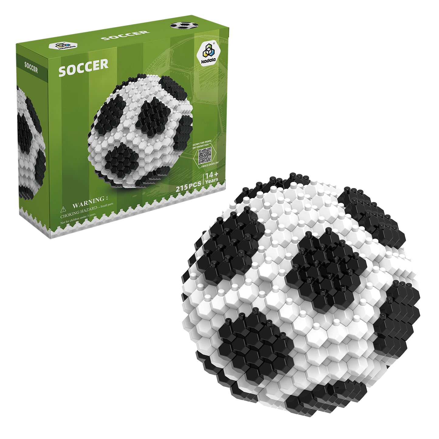Fun Soccer Building Set 215PCS, Extremely Challenging STEM Building Blocks Decor for Adults Kids, Micro 3D Educational Toys for Boys Girls Ages 14 and Above