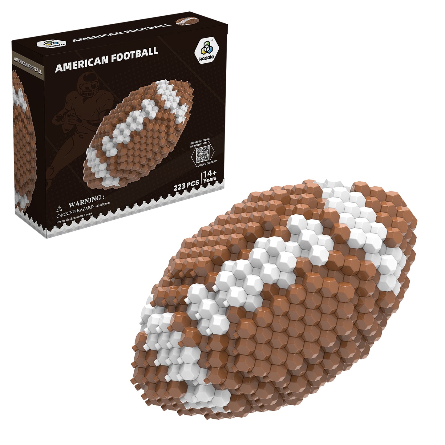 Football Block Set, Adults challenging STEM Block Decoration, Miniature 3D Educational Toys for 14 Years and Above, (223 Pieces)