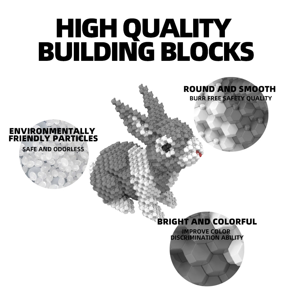 KADELE Ensemble de construction de lapins de Pâques, blocs de construction STEM extrêmement difficiles pour adultes et enfants, jouets éducatifs micro 3D pour garçons et filles de 8 ans et plus (660 pièces)