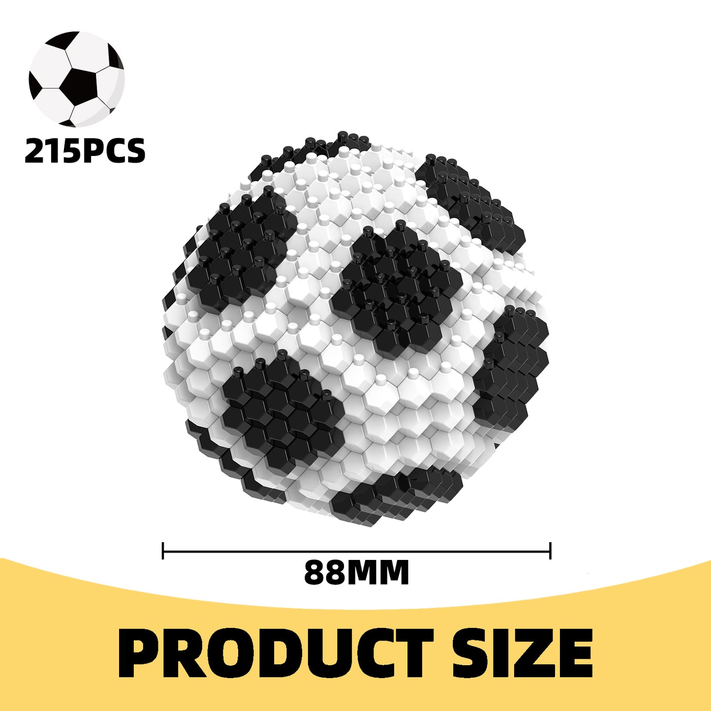 Fun Soccer Building Set 215PCS, Extremely Challenging STEM Building Blocks Decor for Adults Kids, Micro 3D Educational Toys for Boys Girls Ages 14 and Above