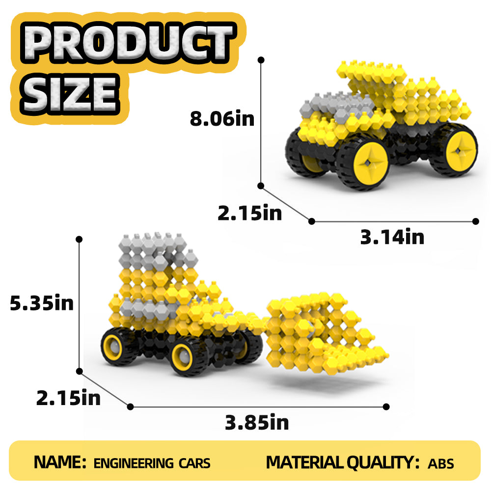 KADELE Ensemble de blocs de construction de véhicules d'ingénierie, blocs de construction STEM extrêmement difficiles pour enfants, jouets de construction éducatifs 4 en 1 Micro 3D pour garçons et filles de 6 ans et plus (192 pièces)