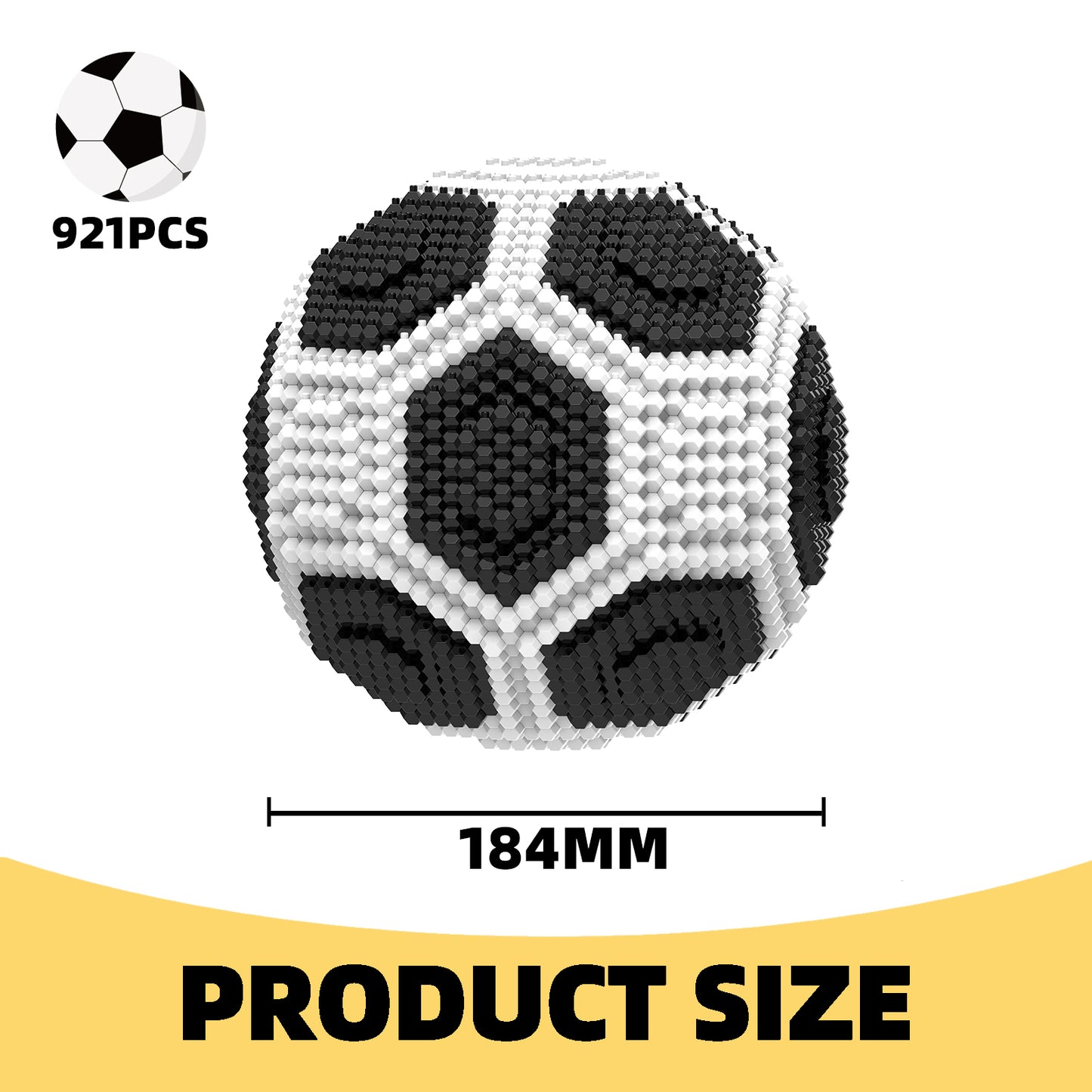 Soccer Building Block Set, Adults challenging STEM Block Decorations, Miniature 3D Educational Toys for Ages 18 and Above, (921 Pieces)