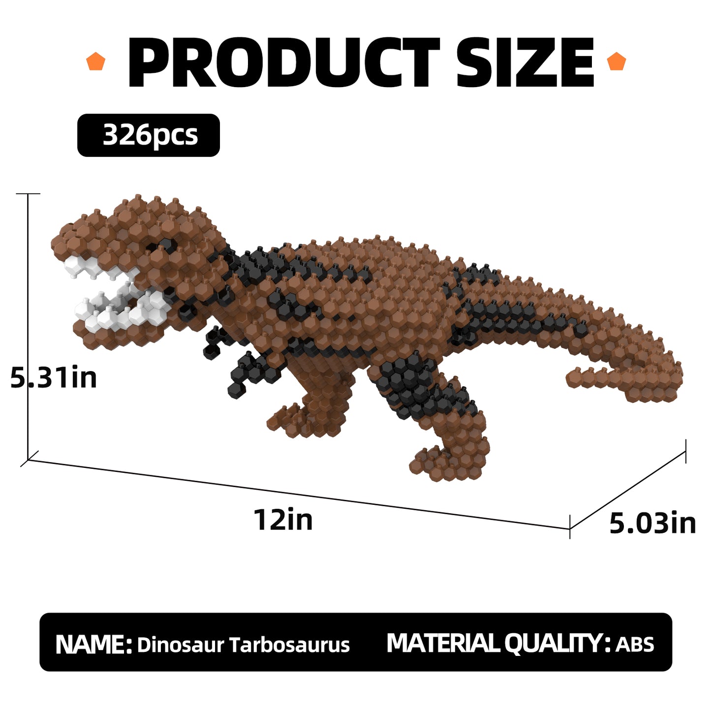 Fun Dinosaur Building Set 326 PCS, Tyrannosaurus rex Creative Educational Toys Boys Girls 8+, Animal Figures Building Kit Model Jurassic Dino Blocks Toy Dispaly Present for Kids Adults