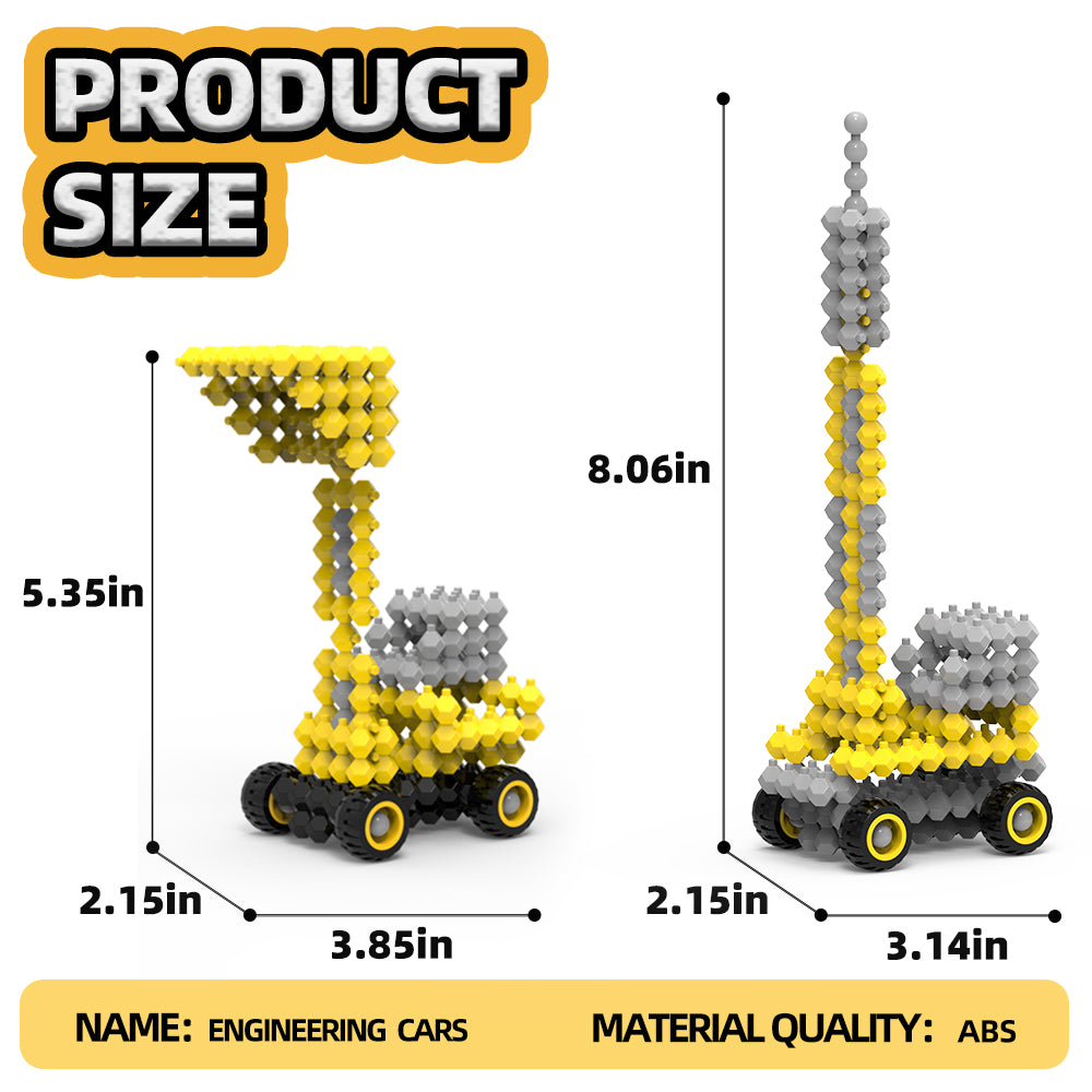 KADELE Ensemble de blocs de construction de véhicules d'ingénierie, blocs de construction STEM extrêmement difficiles pour enfants, jouets de construction éducatifs 4 en 1 Micro 3D pour garçons et filles de 6 ans et plus (192 pièces)