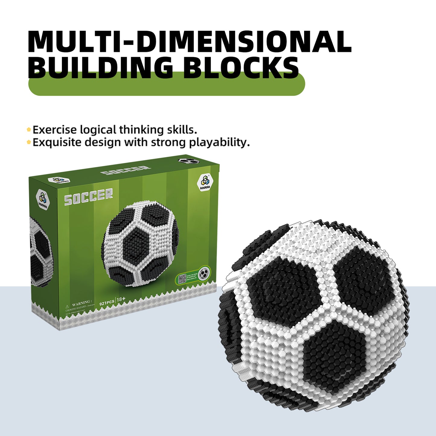 Soccer Building Block Set, Adults challenging STEM Block Decorations, Miniature 3D Educational Toys for Ages 18 and Above, (921 Pieces)
