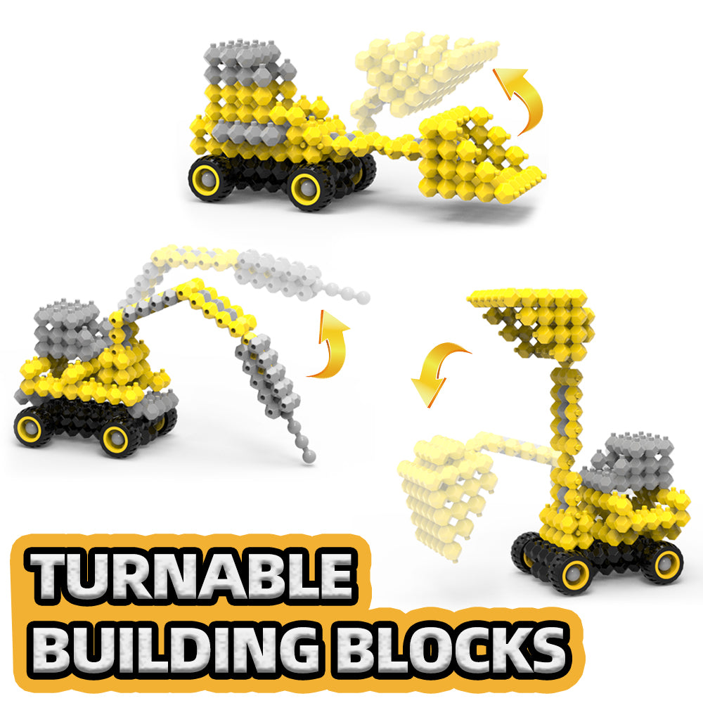 KADELE Ensemble de blocs de construction de véhicules d'ingénierie, blocs de construction STEM extrêmement difficiles pour enfants, jouets de construction éducatifs 4 en 1 Micro 3D pour garçons et filles de 6 ans et plus (192 pièces)