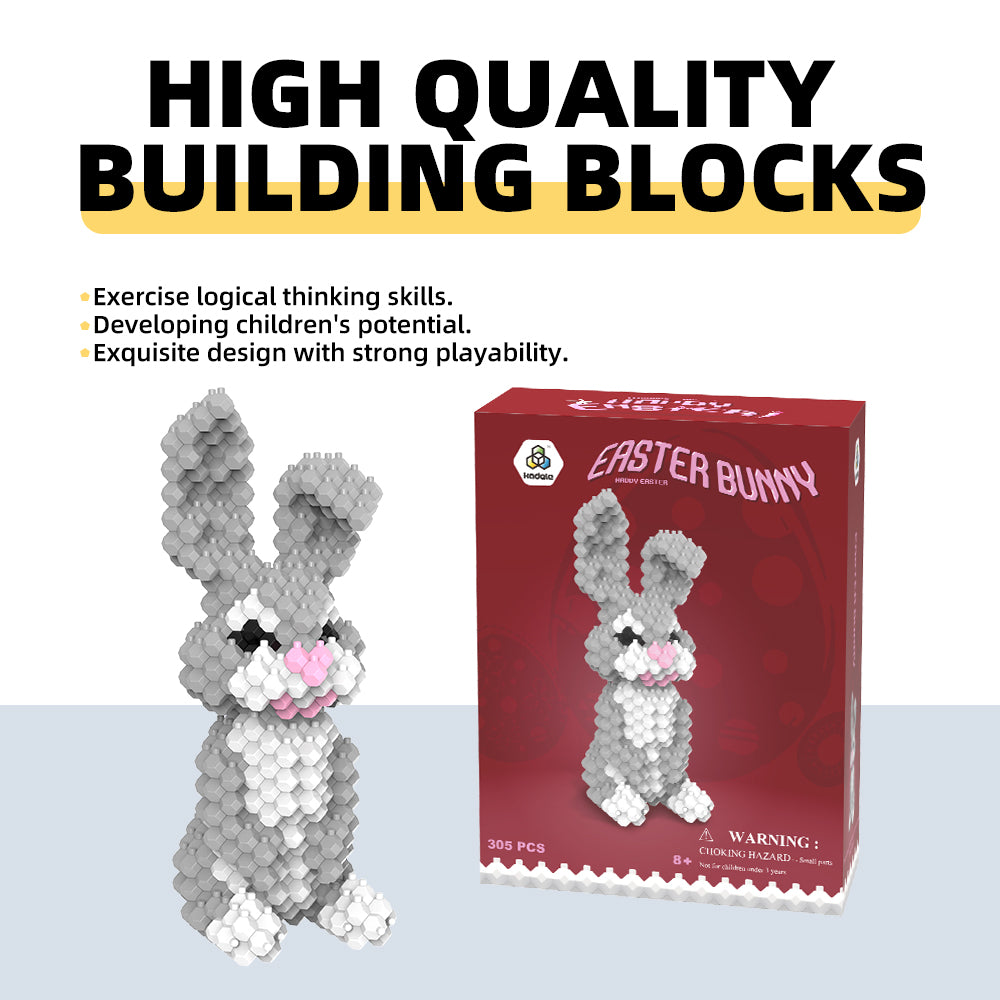 KADELE Ensemble de construction d'animaux en forme de lapin, blocs de construction STEM extrêmement difficiles pour adultes et enfants, jouets éducatifs micro 3D pour garçons et filles à partir de 8 ans pour enfants (305 pièces)