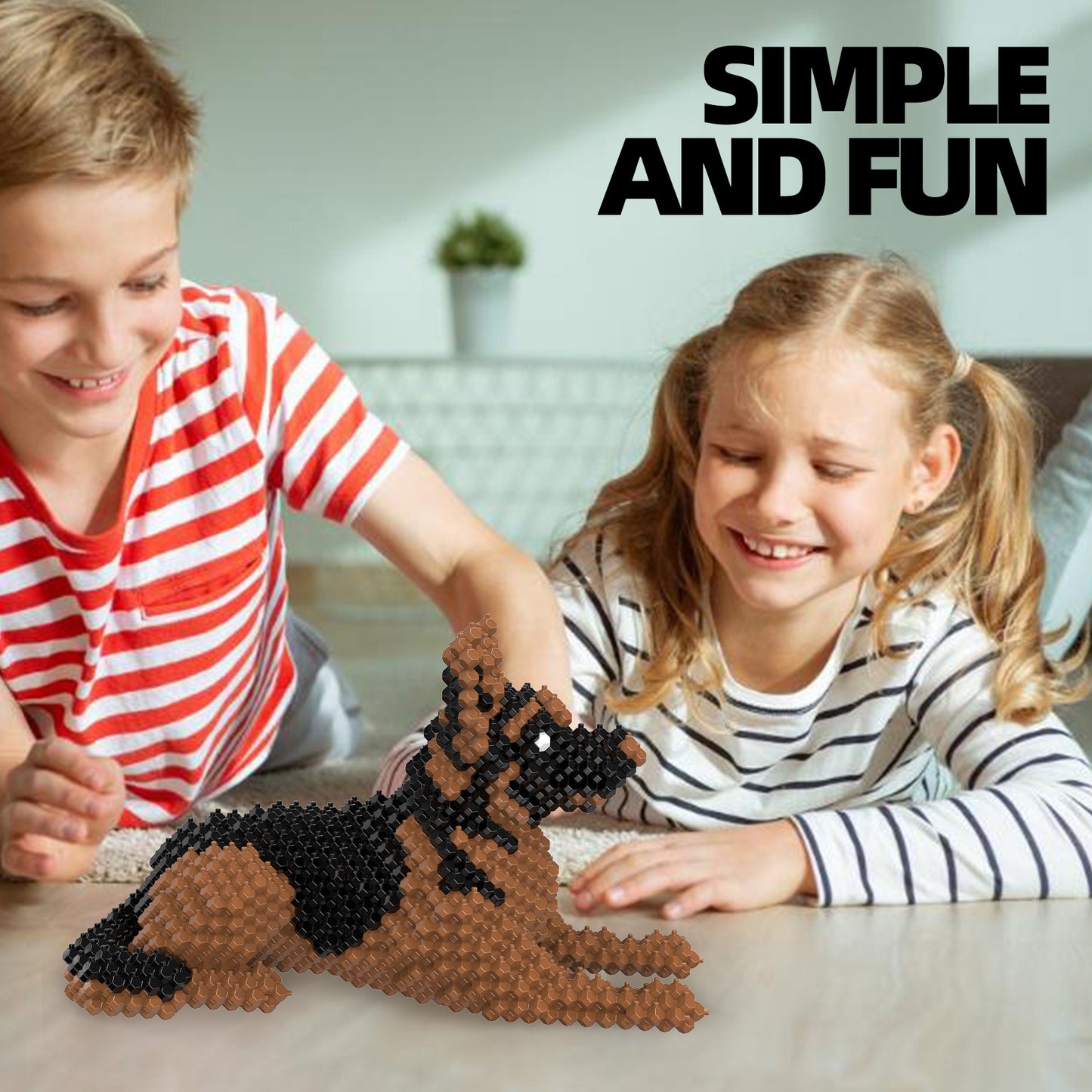 KADELE Ensemble de construction de chien mignon, blocs de construction STEM extrêmement difficiles pour adultes et enfants, micro jouets éducatifs 3D pour garçons et filles à partir de 8 ans, berger allemand