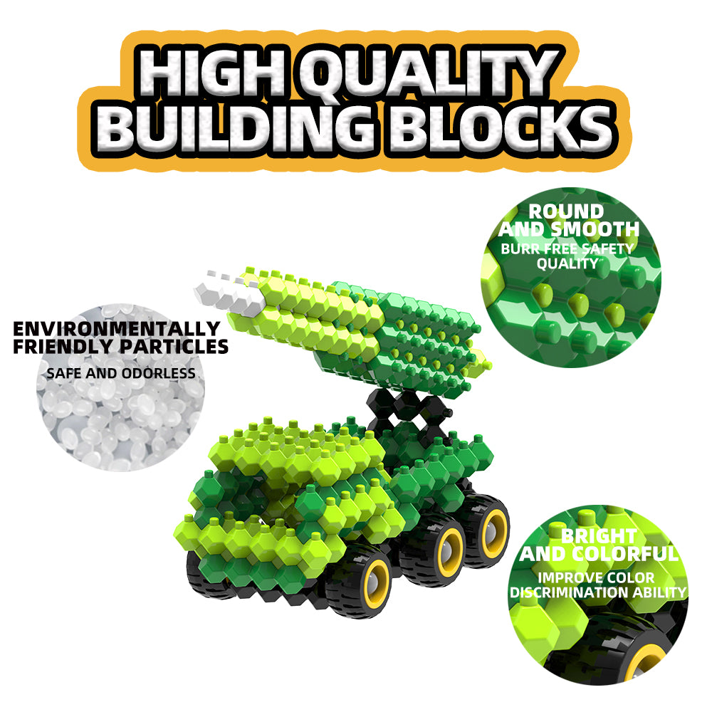 KADELE Ensemble de blocs de véhicule militaire, blocs de construction STEM extrêmement difficiles pour enfants, jouets de construction éducatifs 3 en 1 Micro 3D pour garçons et filles de 6 ans et plus (172 pièces)