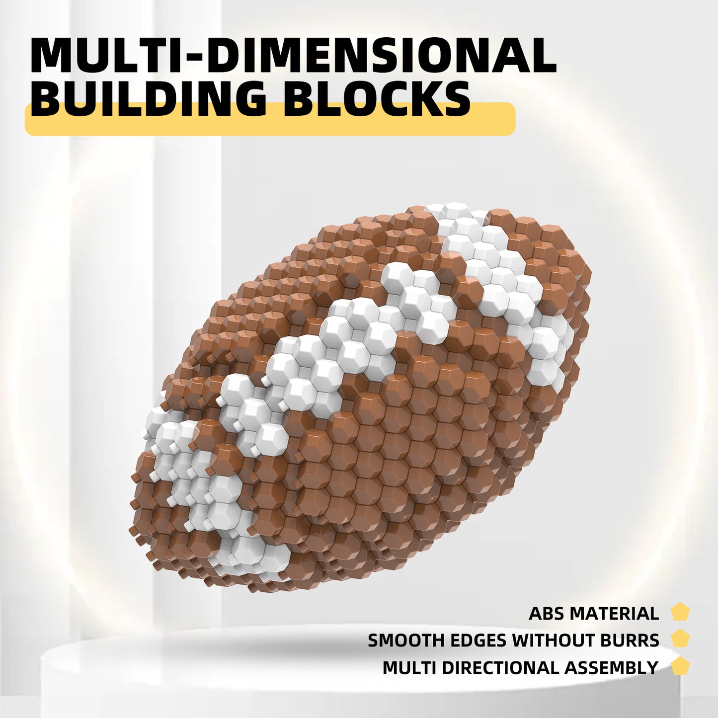 Football Block Set, Adults challenging STEM Block Decoration, Miniature 3D Educational Toys for 14 Years and Above, (223 Pieces)