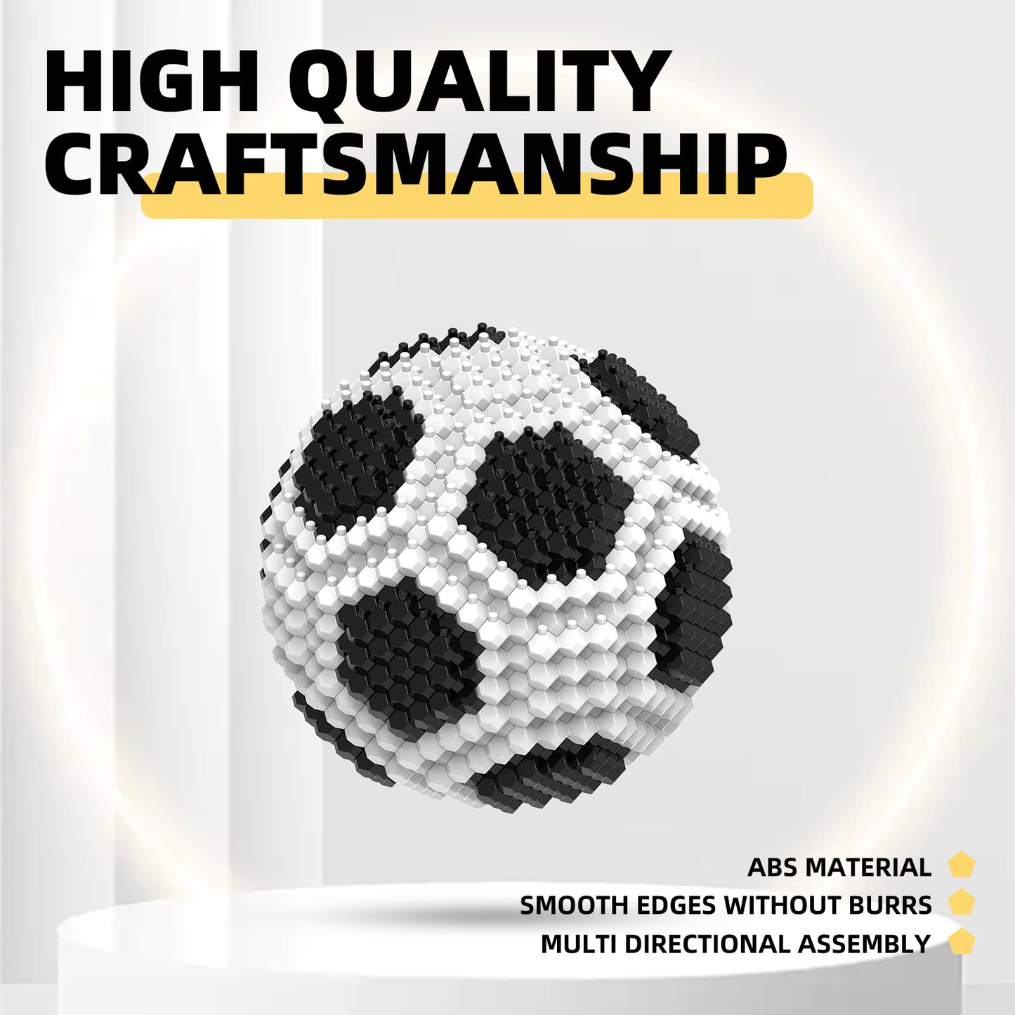 KADELE Soccer Ball Building Block Set, Adults' challenging STEM Block Decorations, Miniature 3D Educational Toys (437 Pieces)