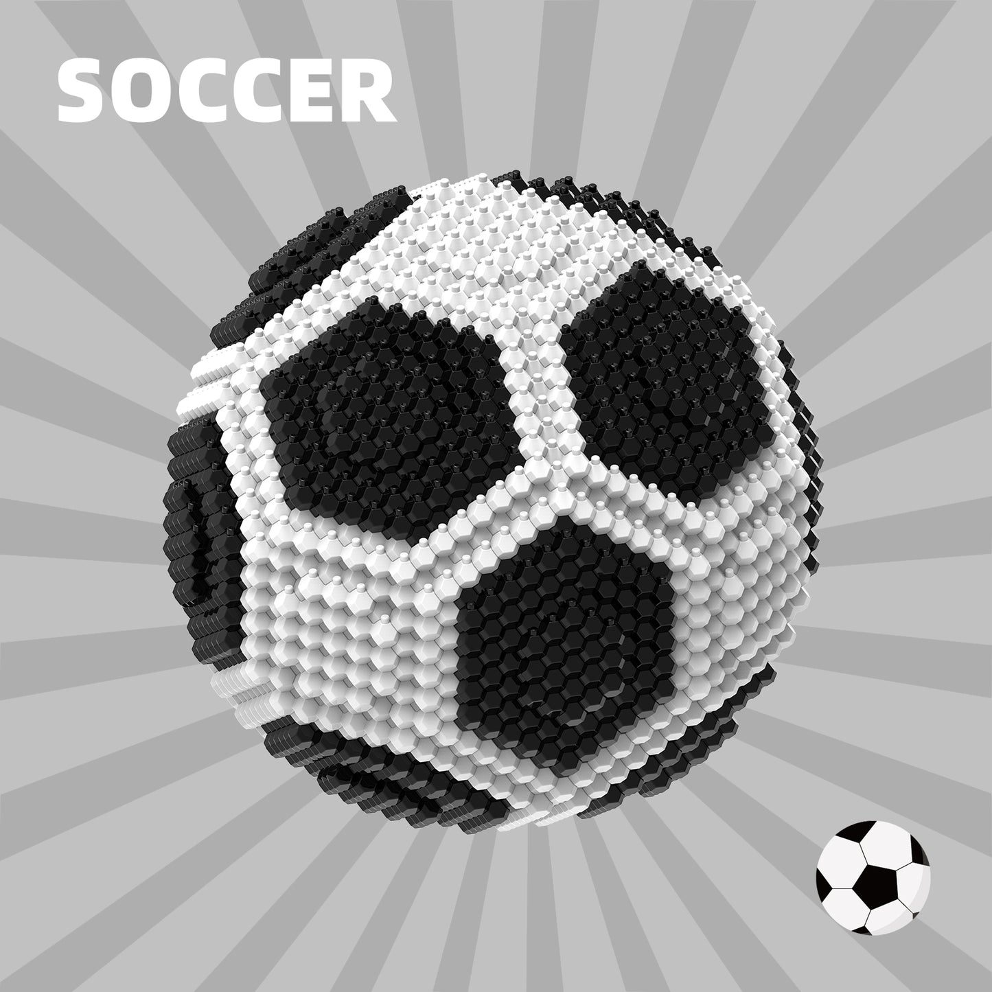 Soccer Building Block Set, Adults challenging STEM Block Decorations, Miniature 3D Educational Toys for Ages 18 and Above, (921 Pieces)