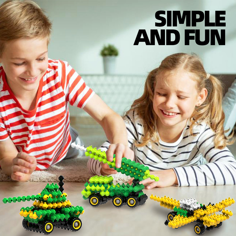 KADELE Ensemble de blocs de véhicule militaire, blocs de construction STEM extrêmement difficiles pour enfants, jouets de construction éducatifs 3 en 1 Micro 3D pour garçons et filles de 6 ans et plus (172 pièces)