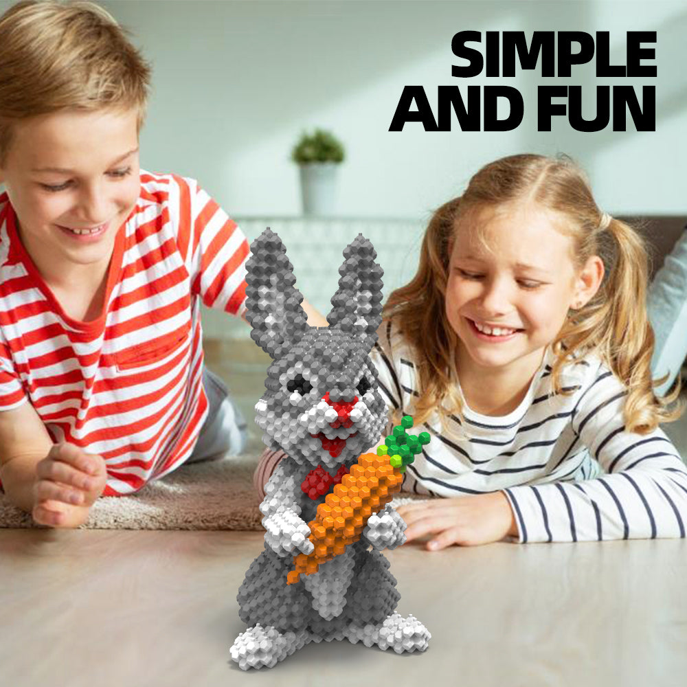 KADELE Ensemble de construction d'animaux de Pâques en forme de lapin, blocs de construction STEM extrêmement difficiles pour adultes et enfants, jouets éducatifs micro 3D pour garçons et filles de 8 ans et plus (927 pièces)