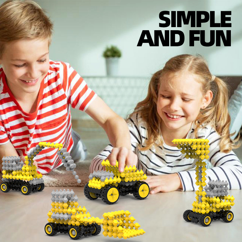 KADELE Ensemble de blocs de construction de véhicules d'ingénierie, blocs de construction STEM extrêmement difficiles pour enfants, jouets de construction éducatifs 4 en 1 Micro 3D pour garçons et filles de 6 ans et plus (192 pièces)