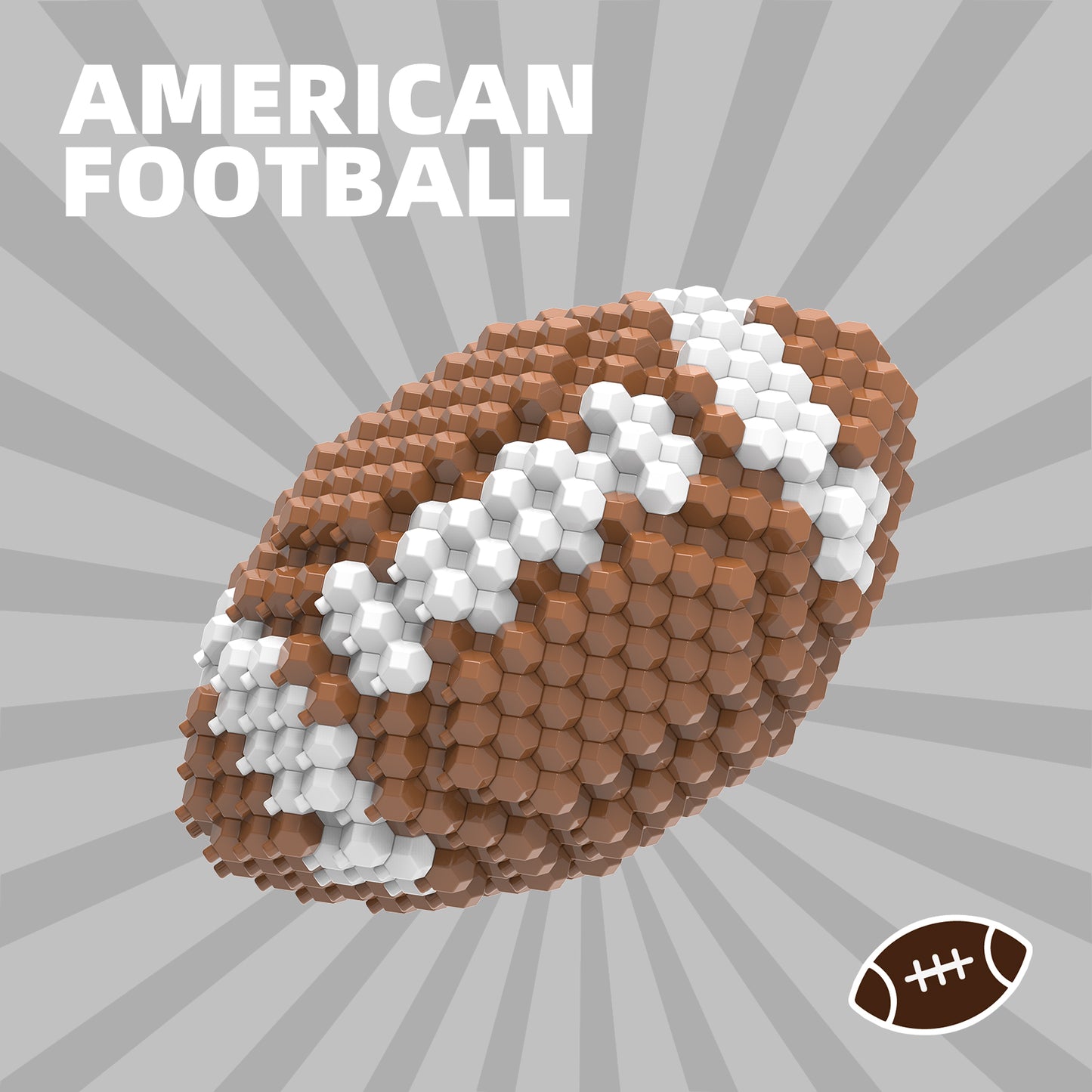 Football Block Set, Adults challenging STEM Block Decoration, Miniature 3D Educational Toys for 14 Years and Above, (223 Pieces)