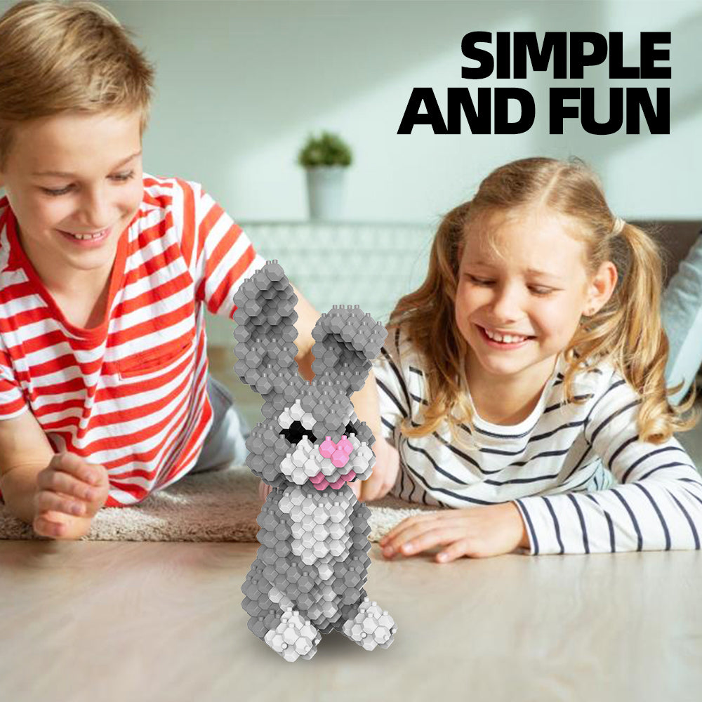 KADELE Ensemble de construction d'animaux en forme de lapin, blocs de construction STEM extrêmement difficiles pour adultes et enfants, jouets éducatifs micro 3D pour garçons et filles à partir de 8 ans pour enfants (305 pièces)