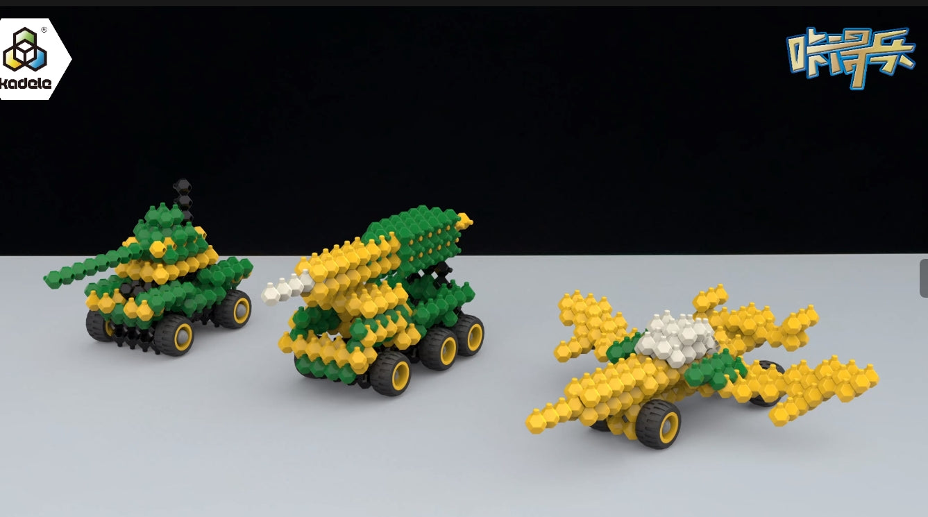 KADELE Ensemble de blocs de véhicule militaire, blocs de construction STEM extrêmement difficiles pour enfants, jouets de construction éducatifs 3 en 1 Micro 3D pour garçons et filles de 6 ans et plus (172 pièces)