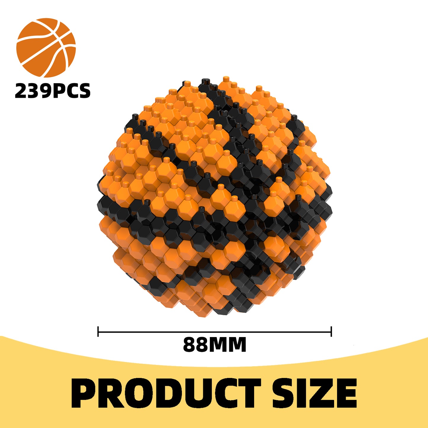 Mini Basketball Building Block Toy – 239PCS 3D Puzzle Ball for Teens and Adults, Creative Sports Gift for Boys, Girls, Collectors – Kadele Brick Set for Display or Play