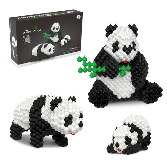 KADELE Panda Ensembles de construction d'animaux, blocs de construction STEM extrêmement difficiles pour adultes et enfants, jouets éducatifs micro 3D pour garçons et filles de 12 ans et plus, Panda Village (917 pièces) 