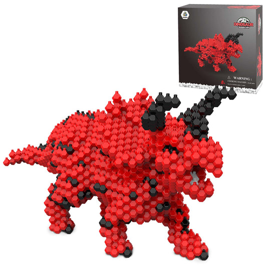 KADELE Fun Dinosaur Building Set 519 PCS,Triceratops Creative Educational Toys Boys Girls 8+, Animal Figures Building Kit Model Jurassic Dino Blocks Toy Dispaly Present for Kids Adults