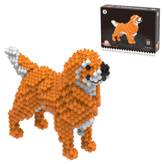 KADELE Ensemble de construction de chien mignon, blocs de construction STEM extrêmement difficiles pour adultes et enfants, micro jouets éducatifs 3D pour garçons et filles à partir de 8 ans, Golden Retriever 