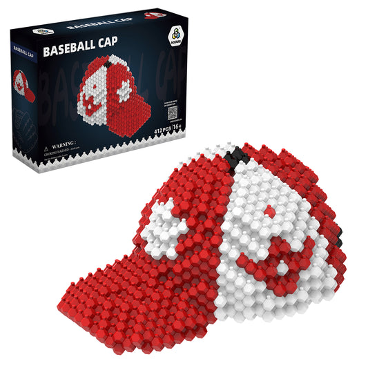 Baseball Cap Block Set, Adults challenging STEM Block Decorations, Miniature 3D Educational Toys for Ages 16 and Above