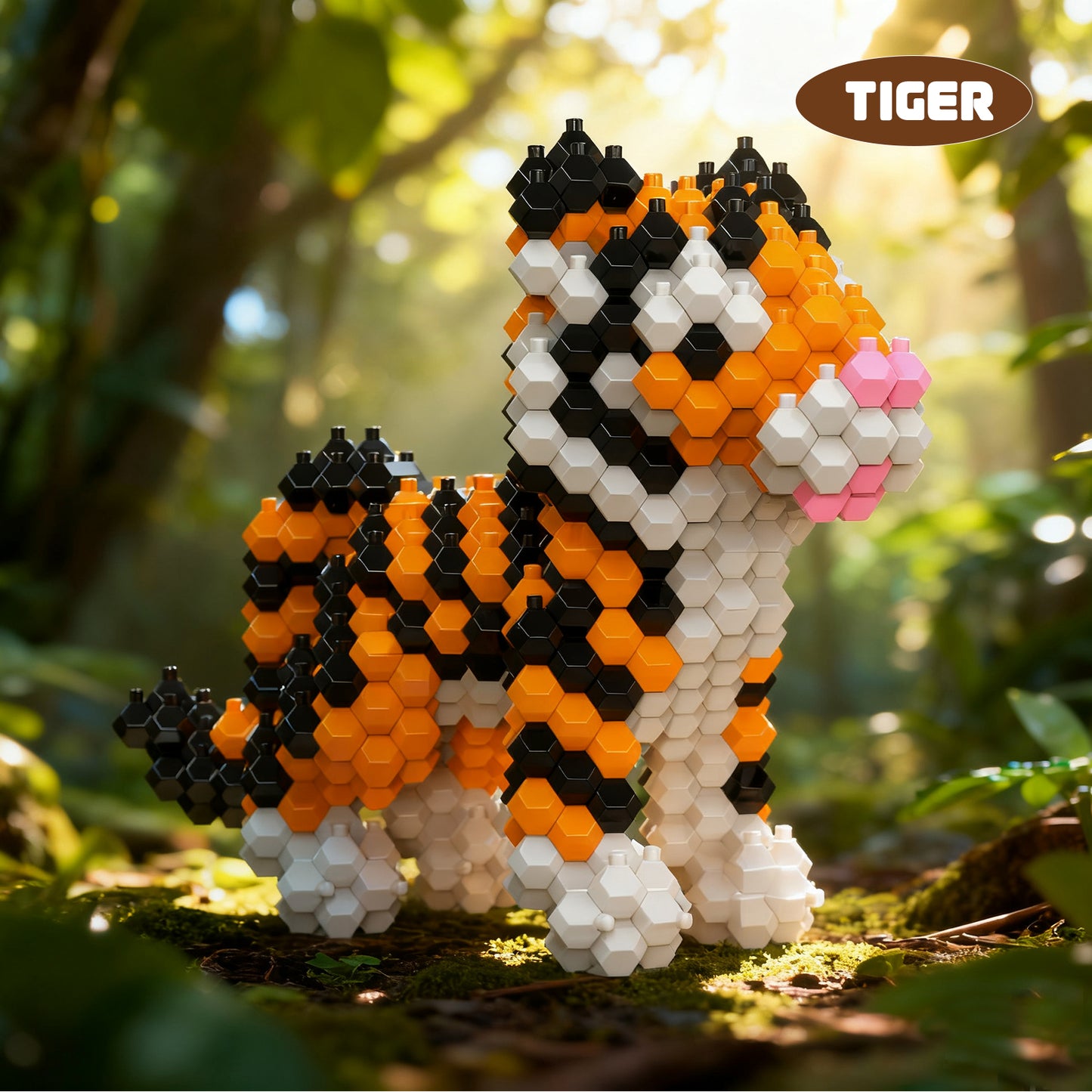 KADELE Tiger Building Animal Sets, Extremely Challenging STEM Building Blocks Decor for Adults Kids, Micro 3D Educational Toys for Boys Girls Ages 12 and Up,311piece