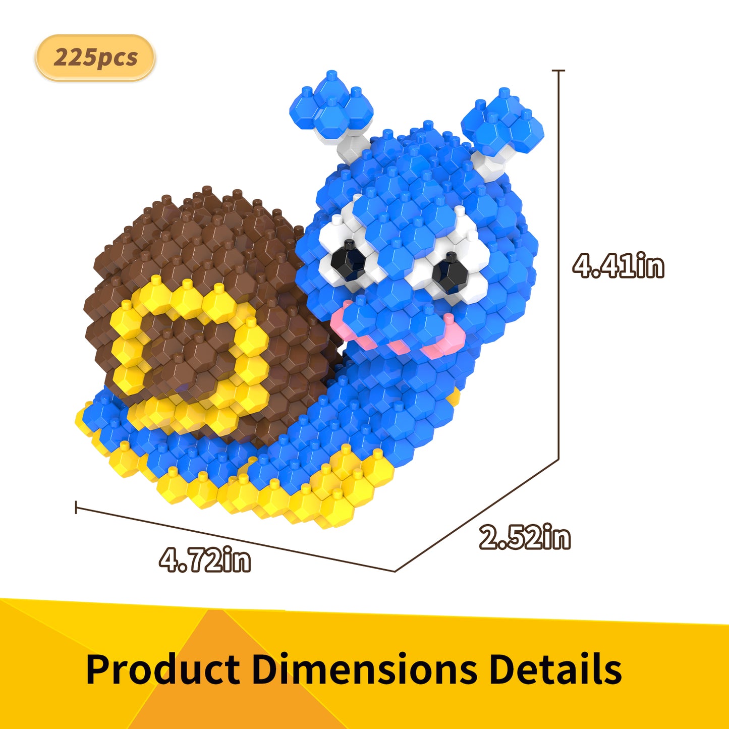 KADELE Snail Building Sets,225 Pieces Extremely Challenging STEM Building Blocks Toy for Ages 12+,Educational Learning, Family Fun & Creative Development Activity Kit