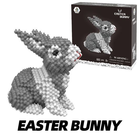 KADELE Ensemble de construction de lapins de Pâques, blocs de construction STEM extrêmement difficiles pour adultes et enfants, jouets éducatifs micro 3D pour garçons et filles de 8 ans et plus (660 pièces) 