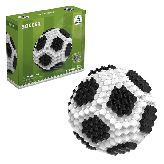 Fun Soccer Building Set 215PCS, Extremely Challenging STEM Building Blocks Decor for Adults Kids, Micro 3D Educational Toys for Boys Girls Ages 14 and Above