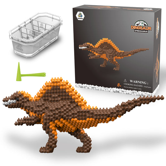 KADELE Fun Dinosaur Building Set 418PCS, Spinosaurus Creative Educational Toys Boys Girls 8+, Animal Figures Building Kit Model Jurassic Dino Blocks Toy Dispaly Present for Kids & Adults