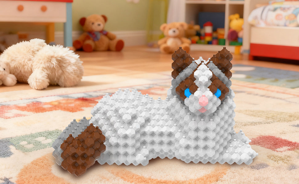 KADELE Ragdoll Building Animal Sets, Extremely Challenging STEM Building Blocks Decor for Adults Kids, Micro 3D Educational Toys for Boys Girls Ages 12 and Up, 347 Pieces