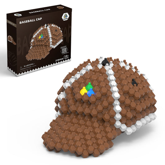 Baseball Cap Block Set, Adults challenging STEM Block Decorations, Miniature 3D Educational Toys for Ages 14 and Above