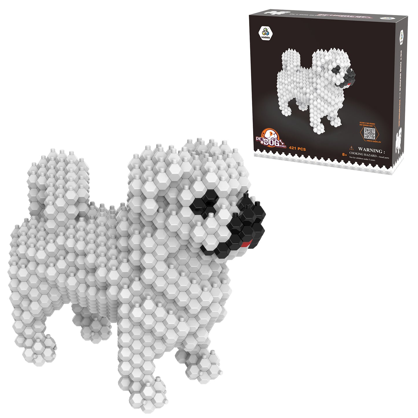 KADELE Ensemble de construction de chien mignon, blocs de construction STEM extrêmement difficiles pour adultes et enfants, micro jouets éducatifs 3D pour garçons et filles de 8 ans et plus, pékinois (421 pièces) 