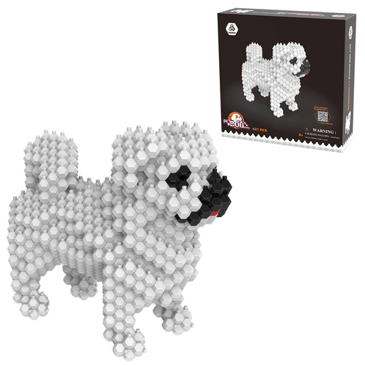 KADELE Ensemble de construction de chien mignon, blocs de construction STEM extrêmement difficiles pour adultes et enfants, micro jouets éducatifs 3D pour garçons et filles de 8 ans et plus, pékinois (421 pièces) 