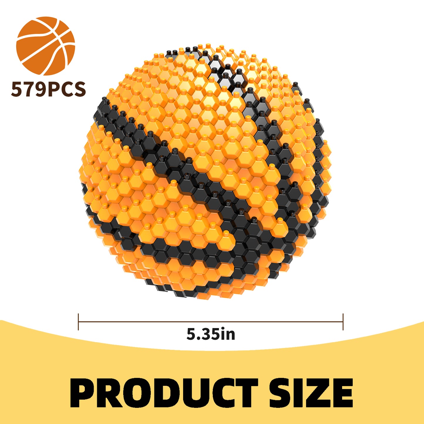 Ensemble de blocs de basket-ball KADELE, décorations de blocs STEM stimulantes pour adultes, jouets éducatifs miniatures 3D pour les 16 ans et plus (579 pièces) 