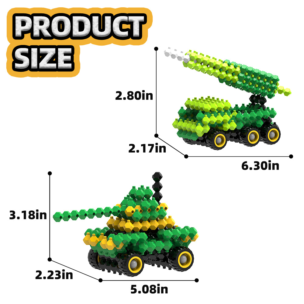 KADELE Ensemble de blocs de véhicule militaire, blocs de construction STEM extrêmement difficiles pour enfants, jouets de construction éducatifs 3 en 1 Micro 3D pour garçons et filles de 6 ans et plus (172 pièces) 