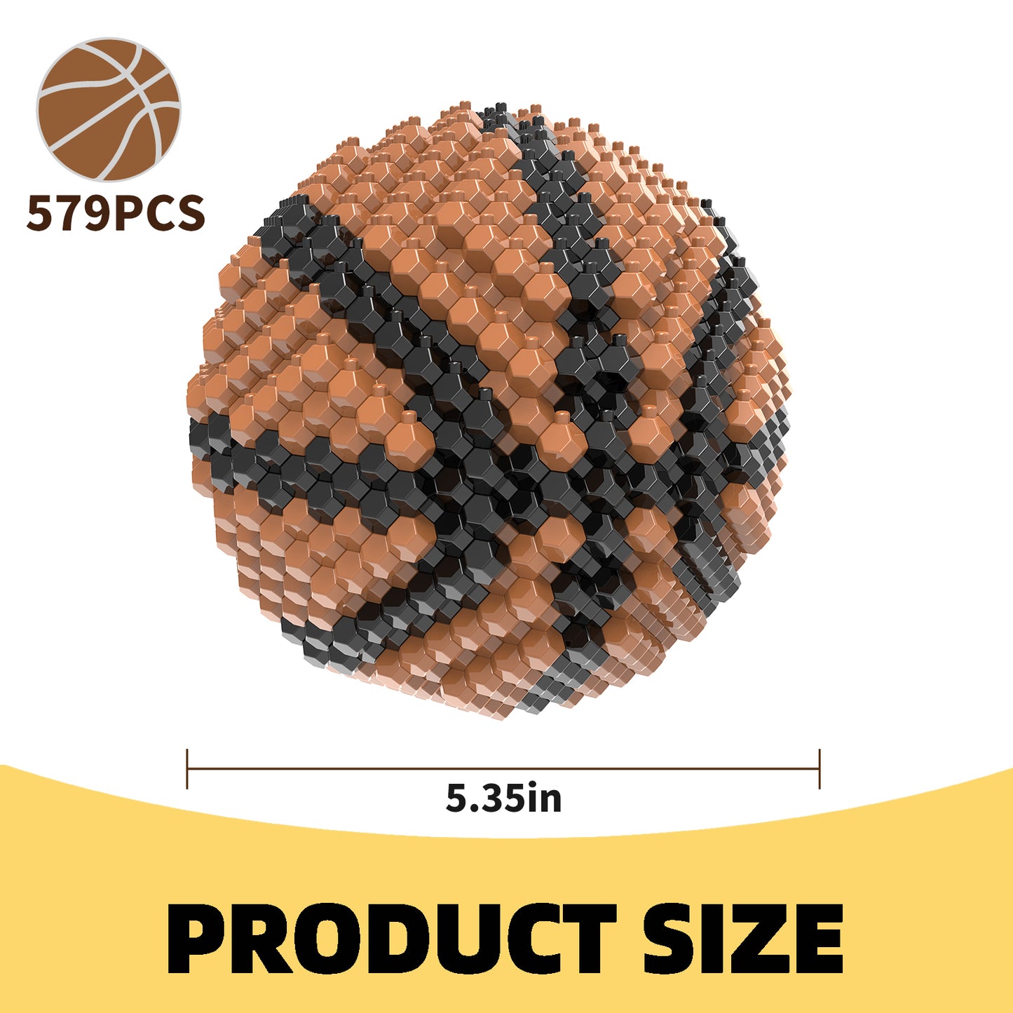 Basketball Block Set, Adults challenging STEM Block Decorations, Miniature 3D Educational Toys for Ages 16 and Above,(579 Pieces)