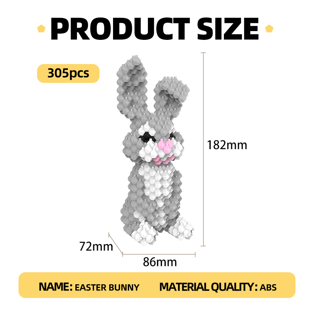 KADELE Ensemble de construction d'animaux en forme de lapin, blocs de construction STEM extrêmement difficiles pour adultes et enfants, jouets éducatifs micro 3D pour garçons et filles à partir de 8 ans pour enfants (305 pièces) 