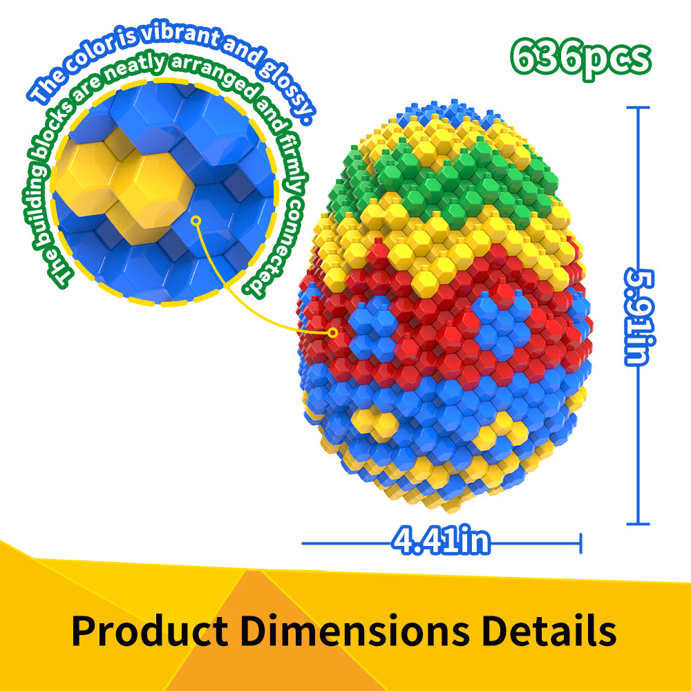 KADELE Easter Egg Building Animal Sets, Extremely Challenging STEM Building Blocks Decor for Adults Kids, Micro 3D Educational Toys for Boys Girls Ages 14 and Up 636 Pieces