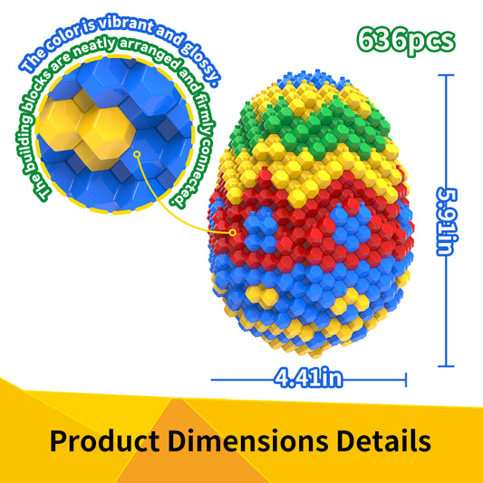 KADELE Easter Egg Building Animal Sets, Extremely Challenging STEM Building Blocks Decor for Adults Kids, Micro 3D Educational Toys for Boys Girls Ages 14 and Up 636 Pieces