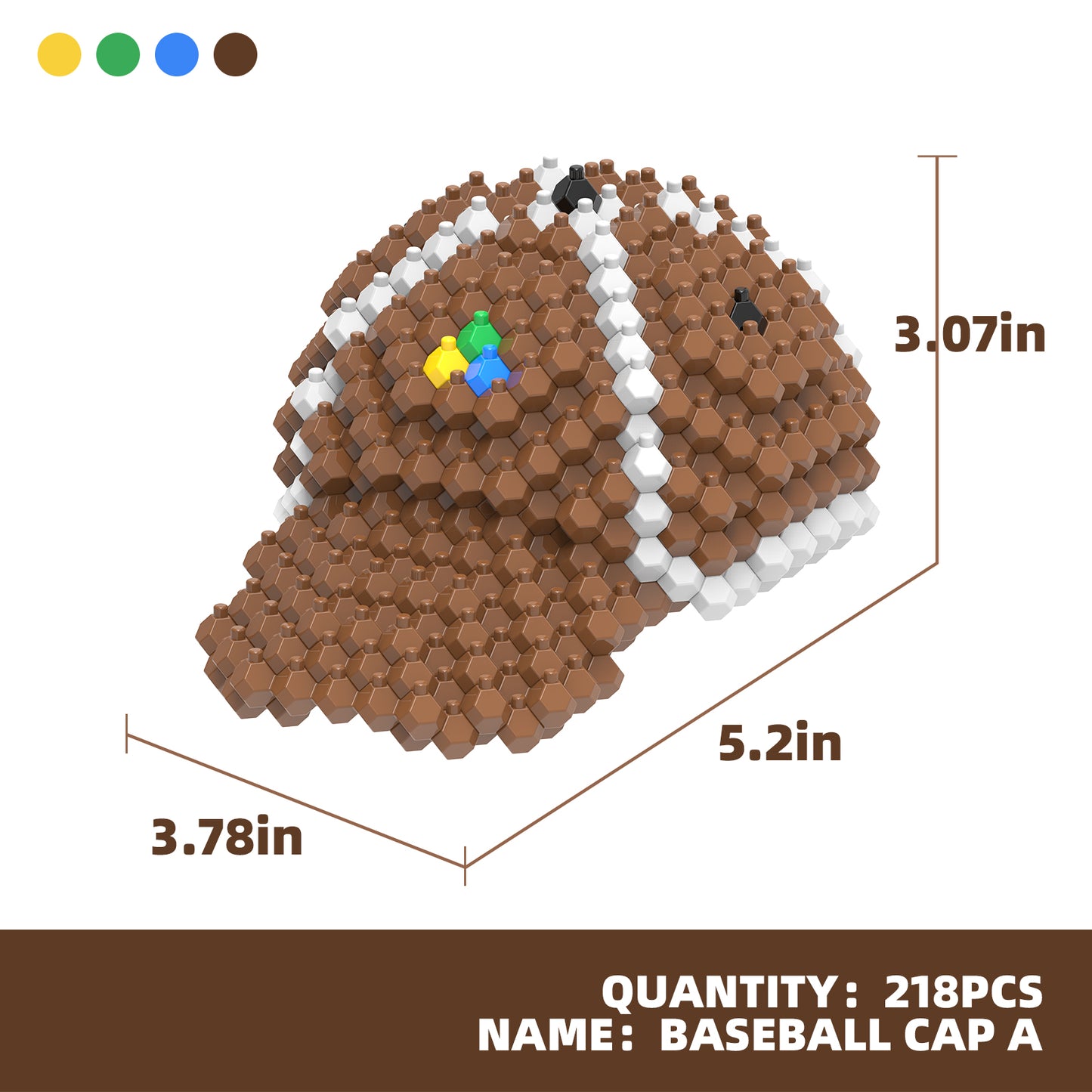 Baseball Cap Block Set, Adults challenging STEM Block Decorations, Miniature 3D Educational Toys for Ages 14 and Above