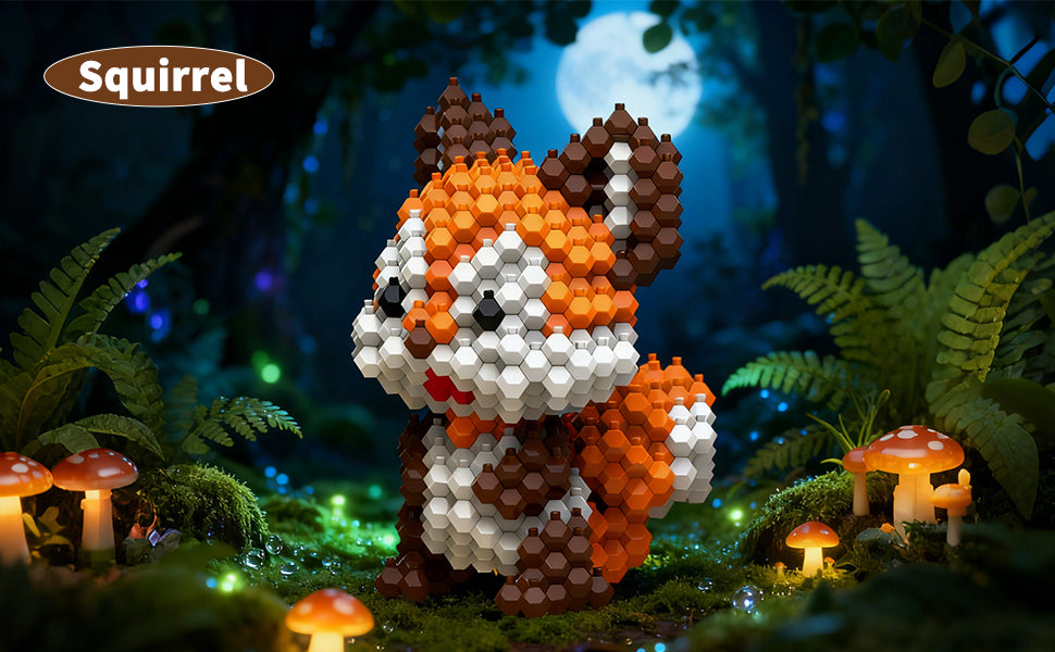 KADELE Squirrel Building Blocks Set - 245 Pieces STEM Educational Toy for Teens & Adults Ages 12+, Eco-Friendly ABS Plastic Polyhedron Model for Home Decor, Learning Fun, and Creative Challenges