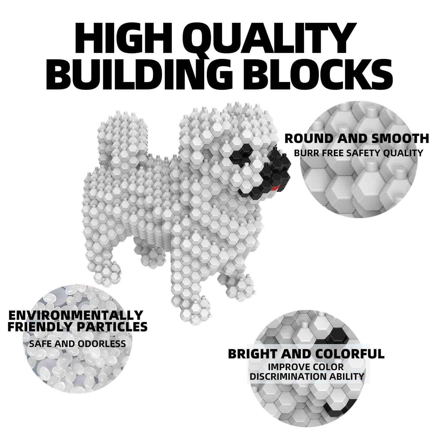 KADELE Ensemble de construction de chien mignon, blocs de construction STEM extrêmement difficiles pour adultes et enfants, micro jouets éducatifs 3D pour garçons et filles de 8 ans et plus, pékinois (421 pièces) 