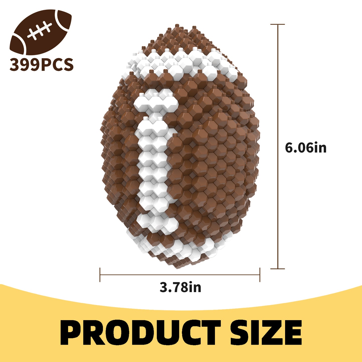 Ensemble de blocs de football KADELE, décoration de blocs STEM stimulants pour adultes, jouets éducatifs miniatures 3D pour 14, 15, 16 ans et plus (399 pièces)