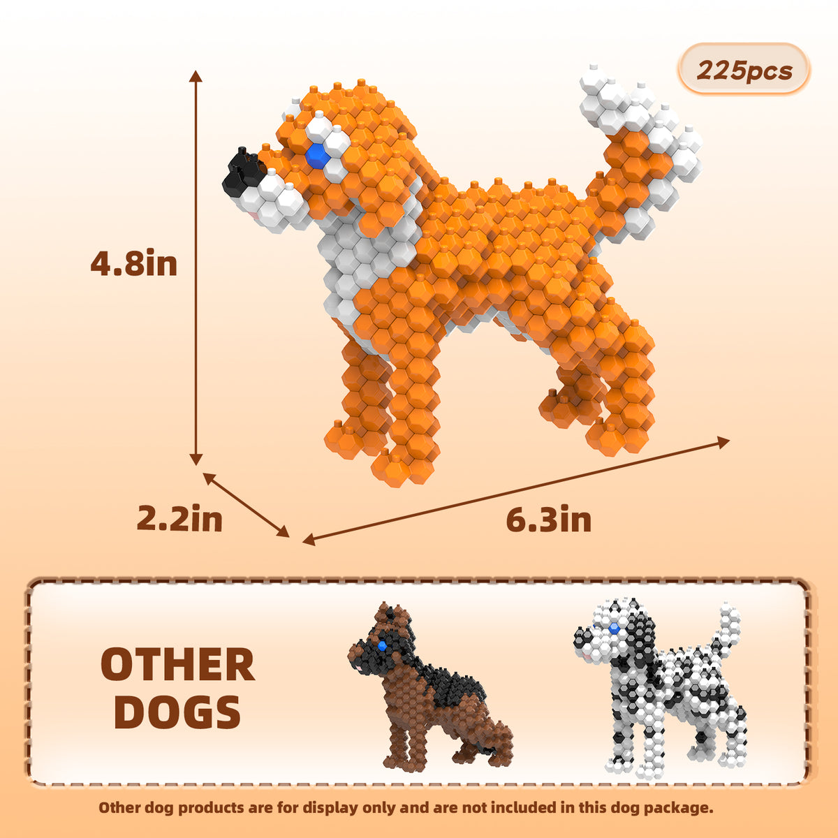 KADELE Cute Dog Building Animal Sets, Golden Retriever